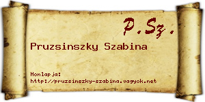 Pruzsinszky Szabina névjegykártya
